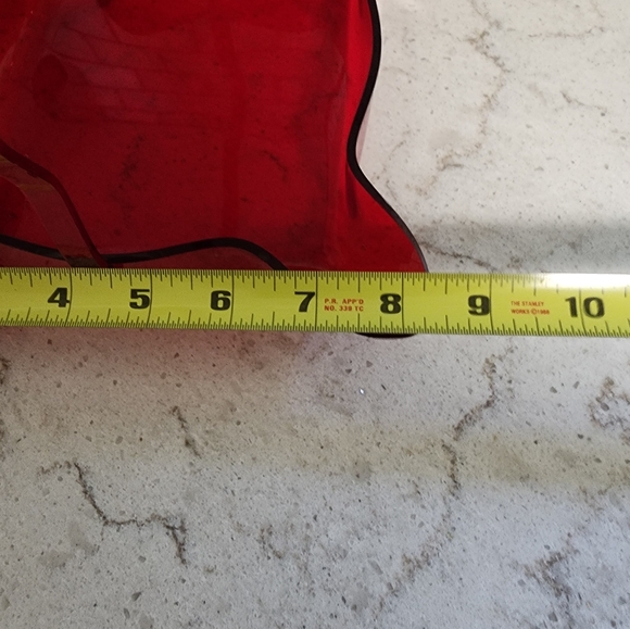 Vintage mcm acrylic lucite christmas red basket with folding handle - Picture 8 of 10